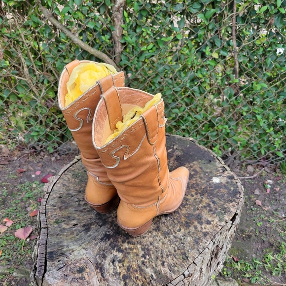 Women Vintage Leather Brown Cowgirl Boots Size 8.5, 9/Women Leather Boots/Women - Picture 5 of 9